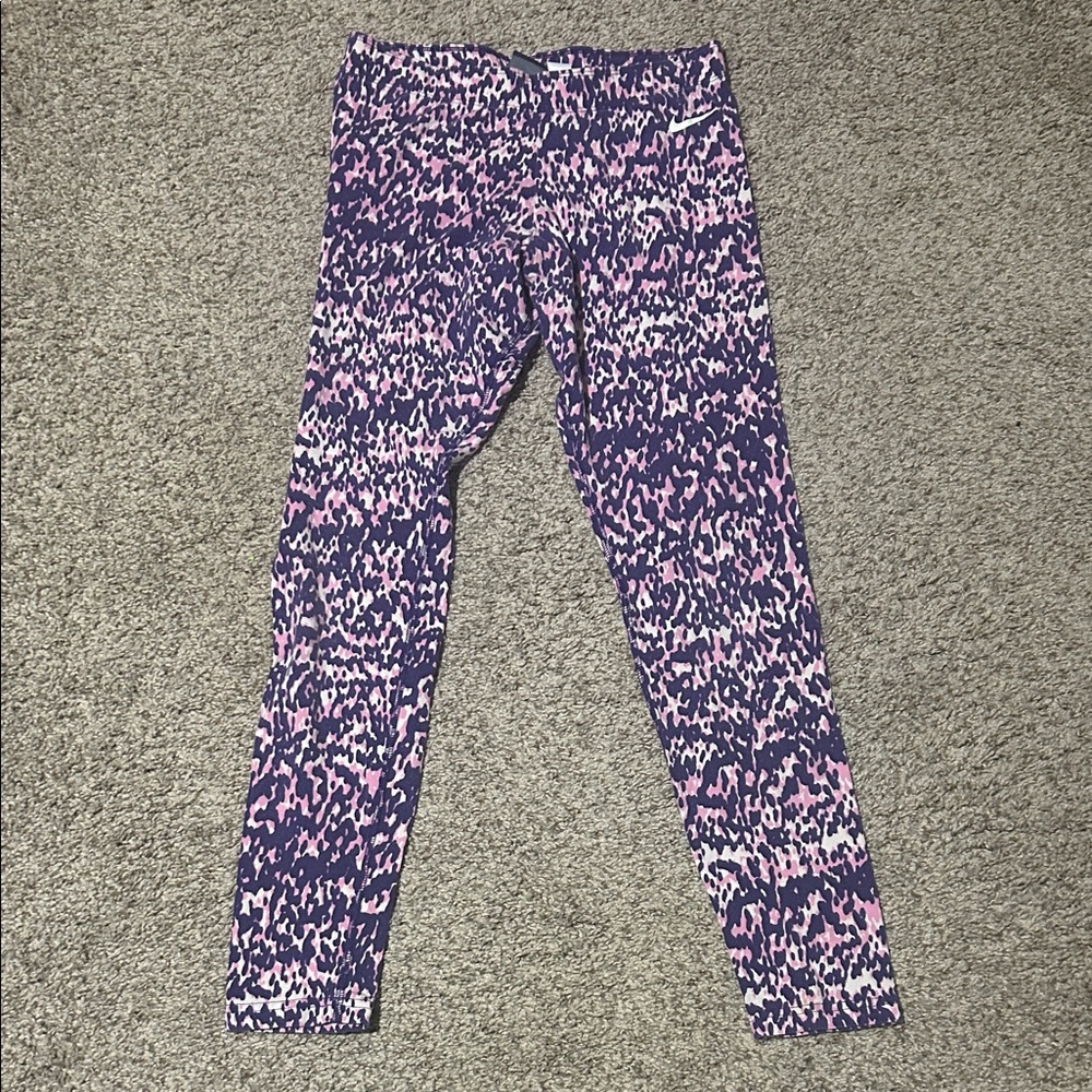 Nike Purple and Pink Patterned Leggings